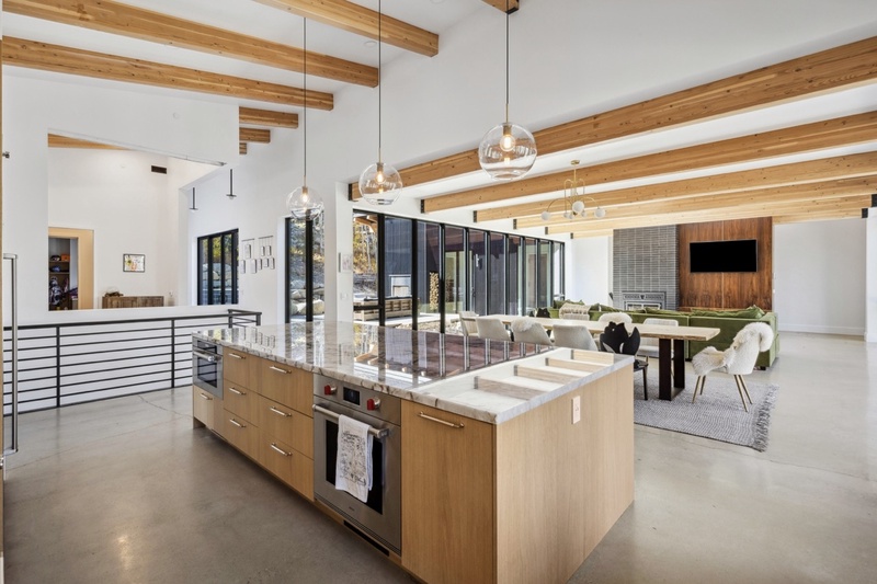 Kitchen island with counter seating